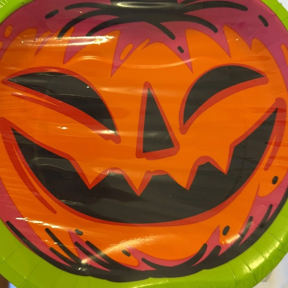 Pumpkin Halloween Disposable Plates Orange 8.6x8.5 20ct sealed, 3 packs